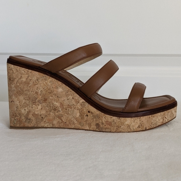 Jimmy Choo Athenia Sandal Strappy Slide Platform Wedge Open Toe Brown EU39 9 NIB - Picture 3 of 16